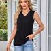 Women's Clothing Summer Hot Selling Women's Tops V Neck Loose Sleeveless Casual Vest_ecoleips.com