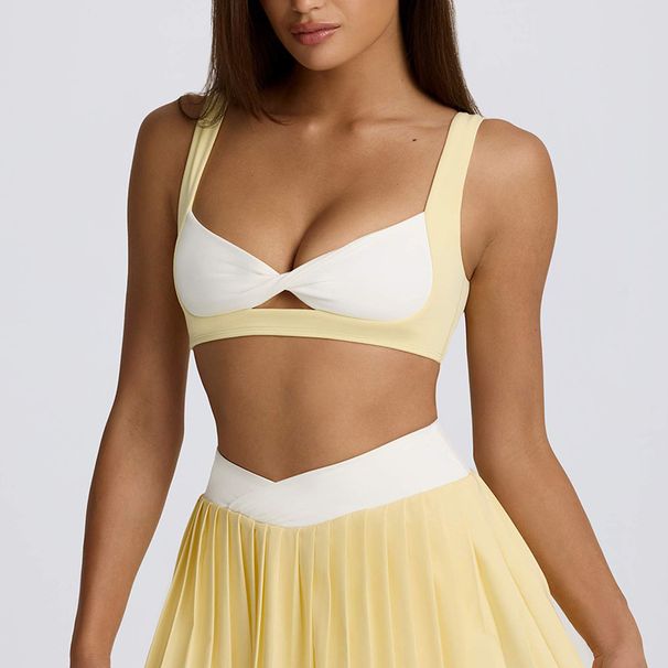 Anti-Exposure Base Yoga Fitness Tennis Dress Sports Wear One-Piece Two-Piece Set_ecoleips.com
