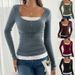 2026 Cross-Border European And American Fashion Simple Square Round Neck Lace Patchwork Single-Breasted Slim-Fit_ecoleips.com