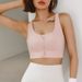Women's Clothing New High Strength Shockproof Gathered Sports Bra Running Fitness Clothes Yoga Bra Women's Pre Summer Zipper Integrated Cup_ecoleips.com