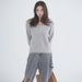 Gray Heart Collar Sweater Coat Women, Fluffy Lazy Style, Loose Fit, Autumn Winter Outerwear, Base Knit Top For Women_ecoleips.com
