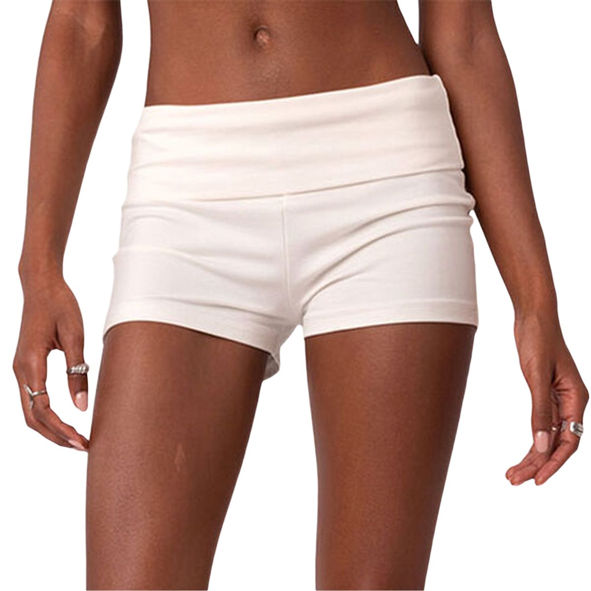 Women's High-Waisted Stretchy Shorts | Casual Ribbed Knit Biker Shorts For Yoga, Gym, Lounge | Multiple Colors_ecoleips.com