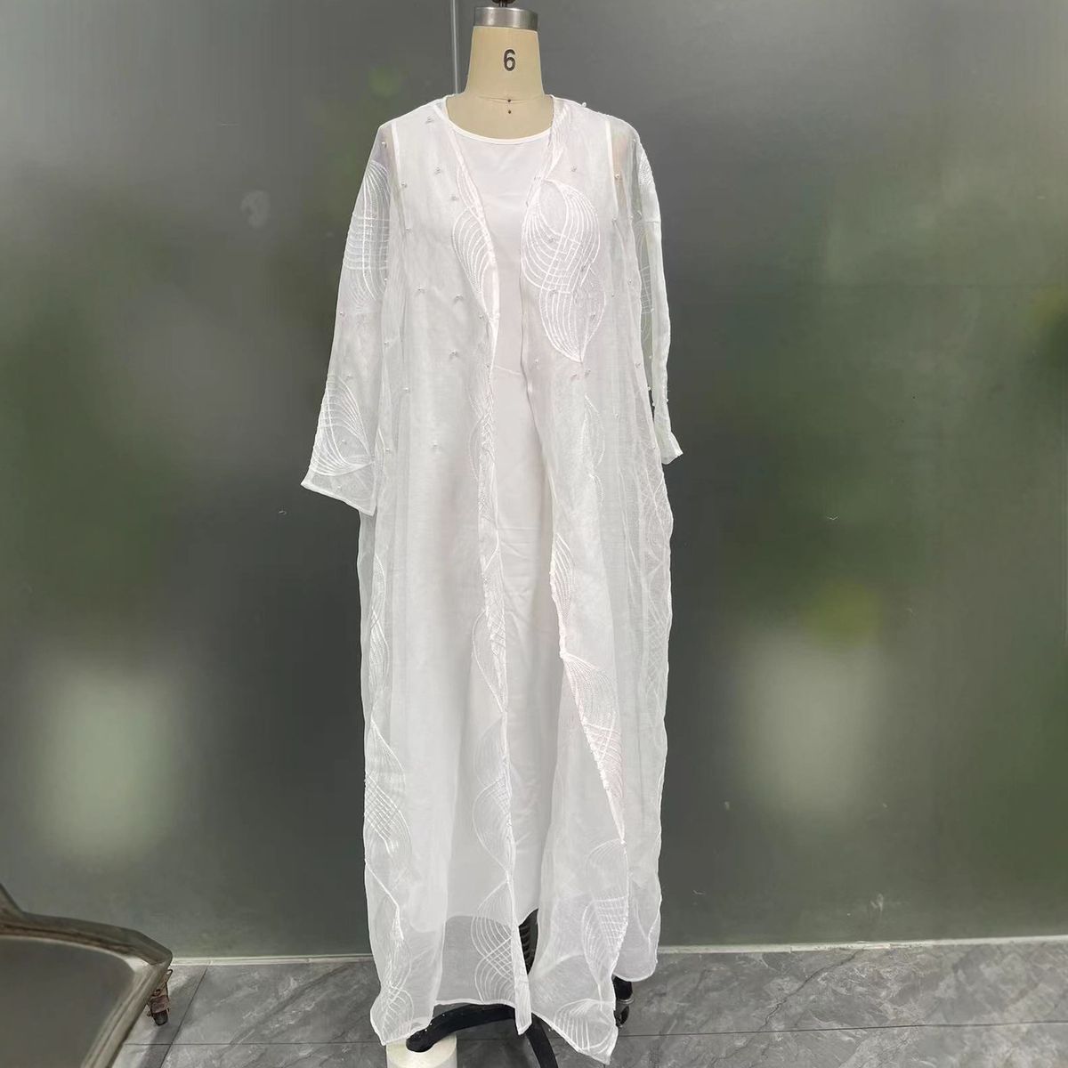 Women's Clothing Women's Fashion Beaded Middle Eastern Muslim Long Skirt Two Piece Set Autumn Winter Modest Abaya Dress_ecoleips.com