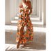 Women's Clothing New Fashion Leisure Home Floral Print Tie Waist Pleated Dress For Women_ecoleips.com