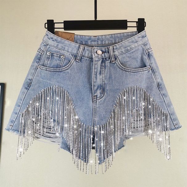 Women's Clothing Fashion Women's Distressed Shorts With Tassels And Chains Sexy Women's Clothing Denim For Formal & Casual_ecoleips.com
