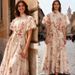 Women's Clothing Women's Floral Embellished Dress Elegant Style Single-Breasted Puff Sleeve Long Skirt Summer Dress_ecoleips.com