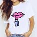 European American Cross-border Foreign Trade Clothing, Makeup And Manicure, Round-neck Printed Women's Short-sleeve_ecoleips.com