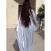 Summer New Women's Retro Elegant Luxurious Maxi Dress Long Sleeved Waist Slimming_ecoleips.com