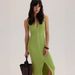 Elegant V-Neck Sleeveless Knit Dress - Breathable Viscose High Waist Bodycon Summer Dress For Women In Solid Colors (Pink/Green/Brown/Yellow)_ecoleips.com