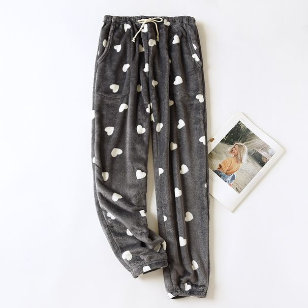 Female Winter Sleepwear Casual Home Pants Thicken Warm Women'S Trousers Flannel Pants Pajama Bottoms Coral Fleece Lounge Wear_ecoleips.com