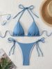 Women's Clothing New Halter Neck Tie Backless Sexy Bikini Summer Beach Pit Stripe_ecoleips.com