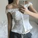 DiYun European And American Y2K Hot Girl Off-Shoulder Sleeveless Cardigan Top Shirt Women's Clothing 2025 Autumn/Winter_ecoleips.com