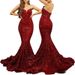 Women’s Clothing Autumn And Winter Christmas Dress Women's Long Swing Tube Top Sequined Long Dress Party Evening Dress Sequined Tail_ecoleips.com