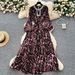Women's Clothing High End Leopard Print Puff Sleeve Dress For Women Summer Belt Slim Diamond Design Hot Girl Long Skirt_ecoleips.com