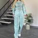 Women's Clothing Two Piece Suit, Round Neck Leopard Print Top, Loose Fit, Plus Size, Casual._ecoleips.com