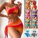 Tie-Dye Bikini Set With Sheer Mesh Cover-Up – Sexy High-Waisted Swimwear For Women (S/M/L/XL, Vibrant Colors)_ecoleips.com