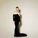 Amazon Off-The-Shoulder Maxi Dress Women's Hepburn Style Fishtail Skirt with Bow And Flowers Lightweight Spring/Summer Dress_ecoleips.com