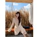 Hollow Lace Flared Sleeve Dress For Women's New Style, Gentle Style, Waist Cinching Temperament, Long Sleeved Dress_ecoleips.com