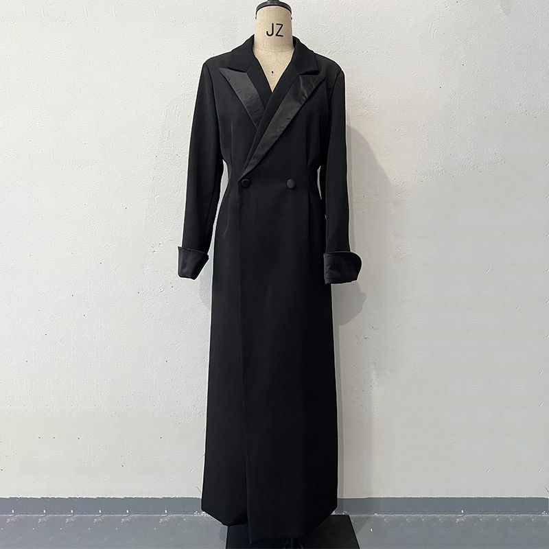 Designer Style Trench Coat Medium To Long Single & Double Breasted Casual Elegant Fashion Office Lady Polyester Jacket For Spring/Autumn_ecoleips.com