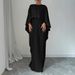 Fashion Loose Bat Sleeves Ruffles Irregular Elegant Long Dress_ecoleips.com