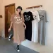 Cute Cartoon Simple Printed Women's Short-sleeved Dress Fashionable Maternity Dress_ecoleips.com