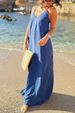 Summer Casual Loose Backless Vacation Dress Women's Beach Midi Skirt European American Style Cross Border E-commerce_ecoleips.com