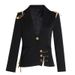 Women's Shoulder Mesh Stitching Pin Decoration Long-sleeved Slim-fit Slimming Small Suit Jacket Women's Fashion_ecoleips.com