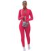 Streetwear Essentials: Women's Long-Sleeve Fleece Hoodie & Jogger Set – Solid Color Athleisure Two-Piece (Black, Orange, Rose, Mustard, Brown)_ecoleips.com