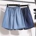 Women's Clothing Women's Linen Denim Shorts – High Waisted, Loose Fit, Casual Summer Bermuda Shorts With Stretch (Light Blue/Dark Blue/Black)_ecoleips.com