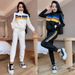Women's Clothing New Slim Fit Fashionable Rainbow Fashion Running Two Piece Suits For Women_ecoleips.com