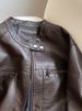 Women's Short Biker Jacket Faux Leather Cropped Jacket Stand Collar Stylish Outerwear For Spring & Fall_ecoleips.com