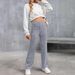 Women's Clothing Women's Casual Straight Leg Pants High Waist Button Elastic With Multiple Pockets Fashion For Formal & Casual For Women_ecoleips.com