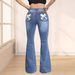 Women's Clothing INS Fashion Trend Personality Bow Print Jeans_ecoleips.com