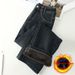 Korean Retro Wide-Leg Jeans For Women, Autumn And Winter Fleece-Lined Warm High-Waist Tummy Control Slimming_ecoleips.com