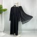 Middle Eastern Fashion Luxury Long Sleeved Cardigan With Lace Trim And Gorgeous Full Skirt (with Headscarf)_ecoleips.com