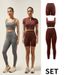 Women's Clothing Yoga Clothes Beautiful Back Bra Zipper High Collar Vest Long Sleeve Short Sleeve Fitness Sports Pants Six Piece Suit For Women_ecoleips.com