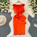 Elegant Off-Shoulder Slim Fit Bodycon Dress with 3D Floral Embroidery High Waist Midi Length Women's Clothing/Dress_ecoleips.com
