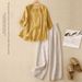 Chinese Style Women's Fashion Set Short Sleeved Cotton Linen Top Artistic Retro Casual Wide Leg Pants Ethnic Two Piece Outfit_ecoleips.com