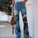 Women's Clothing New Style Popular Large Size Printed Denim Thin Jeans For Women_ecoleips.com