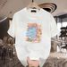 New Cotton Fashion Sense Printing Short-sleeved T-shirt Unisex Men Summer Tide Loose Hundred Tops_ecoleips.com