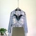 Women's Clothing Heavy Industry Beaded Denim Jacket Short Loose Distressed Denim Jacket Women's Short Oversized Embellished Back Slit Casual Coat_ecoleips.com