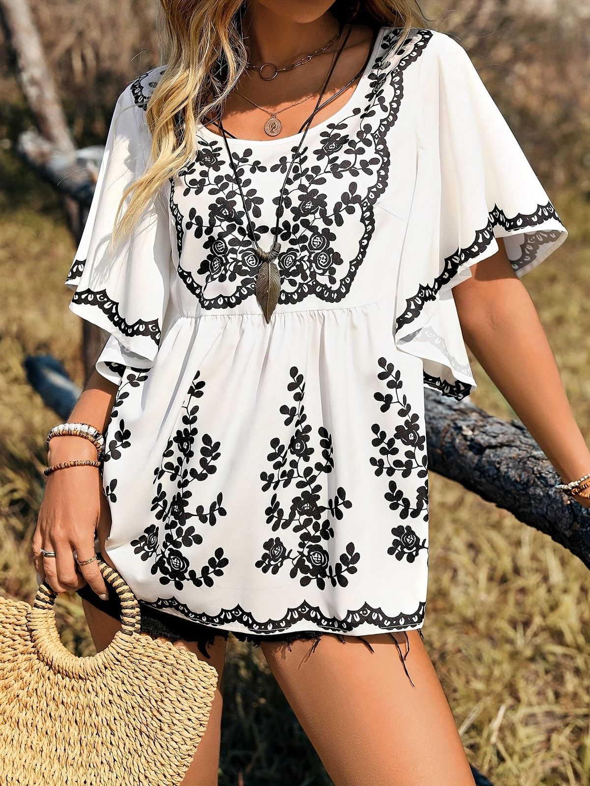 Women's Digital Print Casual Shirt Summer New_ecoleips.com