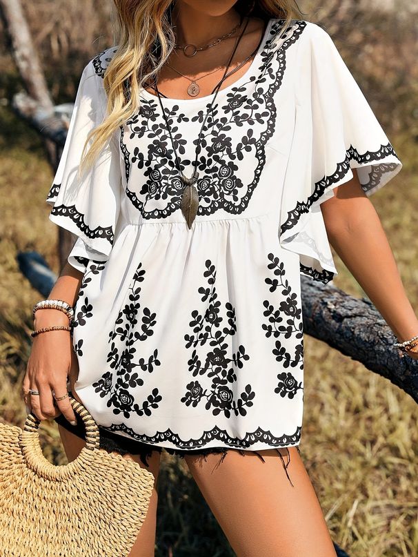 Women's Digital Print Casual Shirt Summer New_ecoleips.com