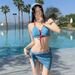Women's Retro Plaid Bikini Swimsuit Two Piece Set With Headscarf Sexy Strappy Design Hot Girl Style Flattering For Vacation_ecoleips.com