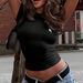 Women's Y2K Sexy Short Sleeve Solid Color Base T-Shirt Style Spring/Summer Top Fashion_ecoleips.com