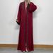 F323 Cross-Border Foreign Trade Women's Long Dress Dubai Embroidered Lace Pearl Beaded Cardigan Robe In Stock Ethnic_ecoleips.com