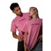 American Retro Washed Rose Red 2025 Summer Couple Style Casual Versatile 100% Cotton Short Sleeve T-Shirt Ins_ecoleips.com