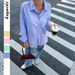 High-End Women's Striped Shirt Casual Vacation Style Long Sleeved European American Fashion Autumn/Winter Collection_ecoleips.com