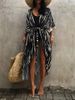Rayon Tie-dye Cardigan Beach Vacation Dress Bikini Cover-up Swimsuit Women's Sun Protection Clothing Cross-border 5D69_ecoleips.com