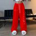 Women's Clothing Hip Hop Simple Print Hiphop Street Dance High Waist Trousers Women's Casual Jazz Loose Drawstring Trousers_ecoleips.com